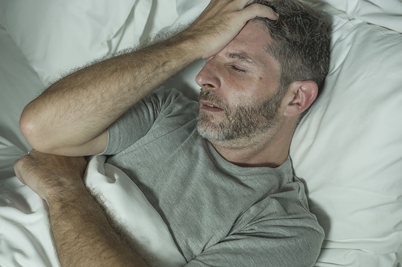 Man with trouble sleeping